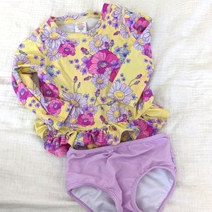 RuffleButts rashguard long sleeve swimsuit SPF